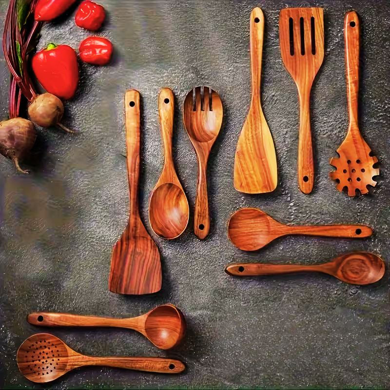 Luxus teakfa étkészlet (15 darabos)