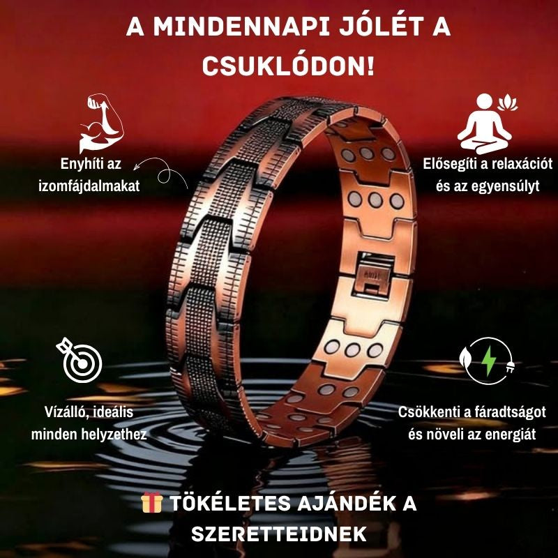 Vintage stílusú fogantyú– Mágneses réz karkötő